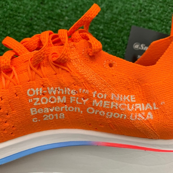 -Edm- 🍊*NEW* OFF-WHITE x Nike Zoom Fly Mercurial Total Orange 2018 (Sz 8) - Picture 6 of 16